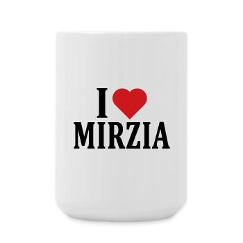 T-Shirt Name I love Mirzia T-Shirt Geschenkidee - Große Tasse 440 ml - Weiß - Vorne