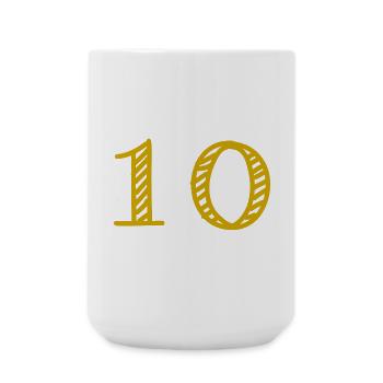 10. 10 ANS. 10e ANNIVERSAIRE. ANNIVERSAIRE 10 ANS. - Grande tasse 440 ml - blanc - Devant
