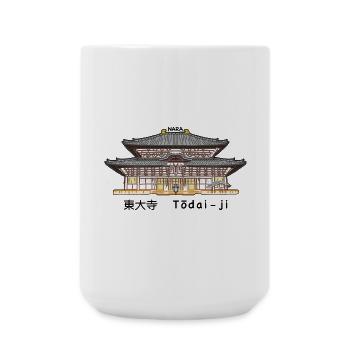 Nara Todai-ji, Patrimoine de l’Humanité, Temple au Japon Dessin - Grande tasse 440 ml - blanc - Devant