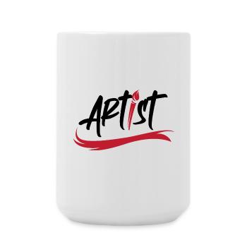 artist brush logo art icon brush stroke icon - Large Mug 440 ml - white - Front