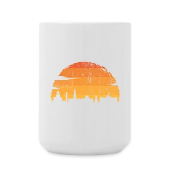 Sonnenuntergang Skyline Silhouette - Große Tasse 440 ml - Weiß - Vorne