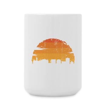 Coucher de soleil Skyline Coup de pinceau - Grande tasse 440 ml - blanc - Devant