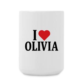t-shirt j’aime Olivia t-shirt idée cadeau - Grande tasse 440 ml - blanc - Devant