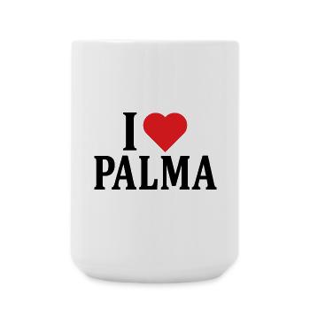 T-Shirt I love Palma T-Shirt Geschenkidee - Große Tasse 440 ml - Weiß - Vorne