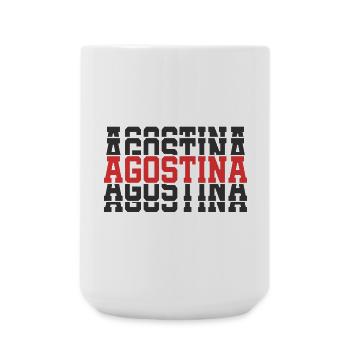 Agostina t-shirt cadeau t-shirt texte empilé - Grande tasse 440 ml - blanc - Devant