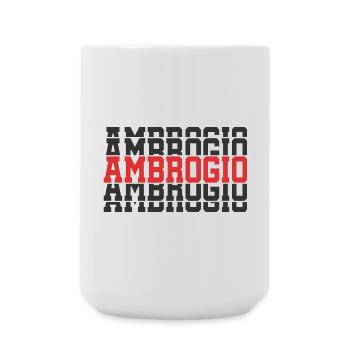t-shirt Ambrogio gift t-shirt stacked text - Large Mug 440 ml - white - Front