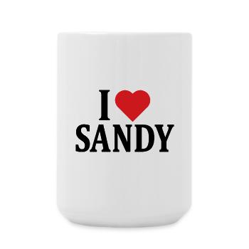 t-shirt j’aime Sandy t-shirt idée cadeau - Grande tasse 440 ml - blanc - Devant
