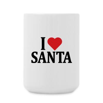 t-shirt j’aime le Père Noël t-shirt idée cadeau - Grande tasse 440 ml - blanc - Devant