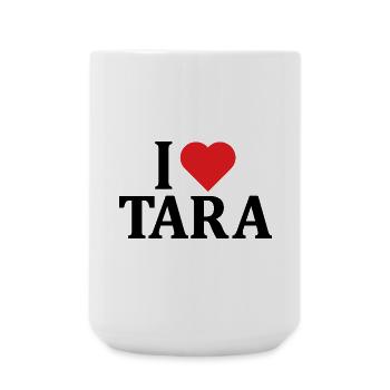 t-shirt J’aime Tara t-shirt idée cadeau - Grande tasse 440 ml - blanc - Devant