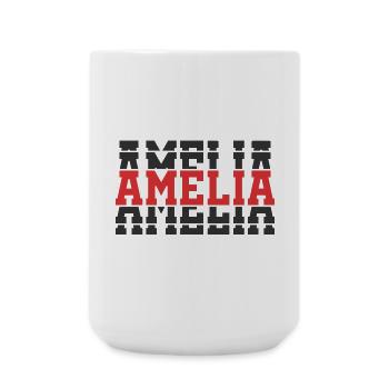 t-shirt Amelia t-shirt gift idea stacked text - Large Mug 440 ml - white - Front