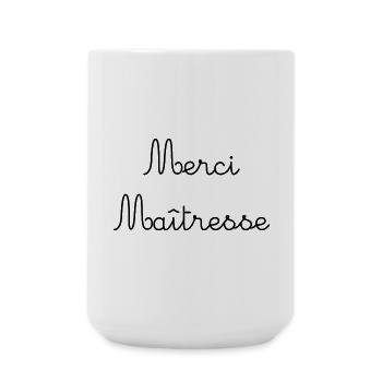 VIELEN DANK. GELIEBTE. DANKE HERRIN. GELIEBTE - Große Tasse 440 ml - Weiß - Vorne