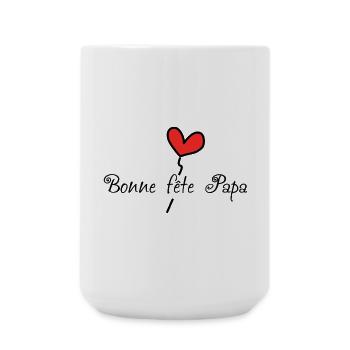 FÊTE DES PÈRES. BONNE FÊTE PAPA. PAPA. BONNE FÊTE. - Grande tasse 440 ml - blanc - Devant