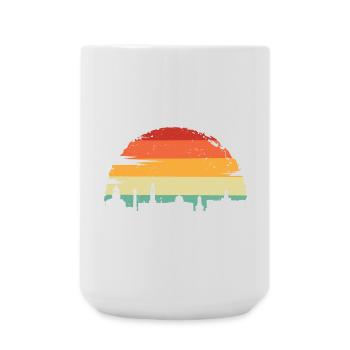 Lebendige Skyline bei Sonnenuntergang - Große Tasse 440 ml - Weiß - Vorne