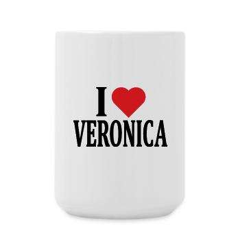 t-shirt I love Veronica t-shirt idée cadeau - Grande tasse 440 ml - blanc - Devant