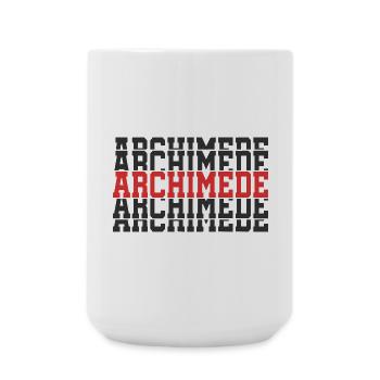 Archimede t-shirt texte empilé t-shirt cadeau - Grande tasse 440 ml - blanc - Devant