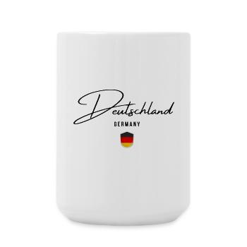 Flagge Deutschlands, deutscher Stolz - Große Tasse 440 ml - Weiß - Vorne