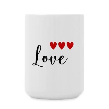HERZ. WEIHNACHTEN. PAAR. VALENTINSTAG. GERADE VERHEIRATET. - Große Tasse 440 ml - Weiß - Vorne