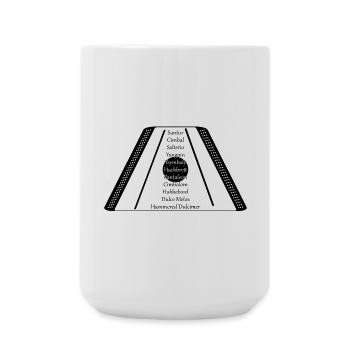 Dulcimer black n white - Large Mug 440 ml - white - Front