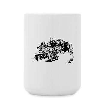 Moto Free Mountains Dolomites Symbole Logo - Grande tasse 440 ml - blanc - Devant