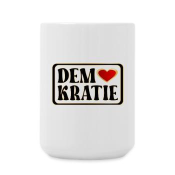 DEMOKRATIE HERZ WÄHLEN - Große Tasse 440 ml - Weiß - Vorne