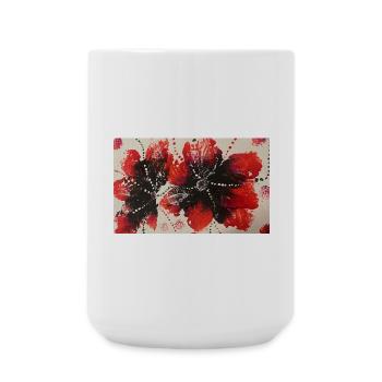Design de fleur élégant et individuel. - Grande tasse 440 ml - blanc - Devant