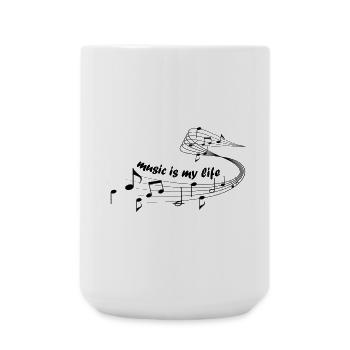 music is my life - Große Tasse 440 ml - Weiß - Vorne