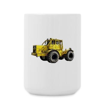 Yellow Power Machine K700 Tractor - Large Mug 440 ml - white - Front