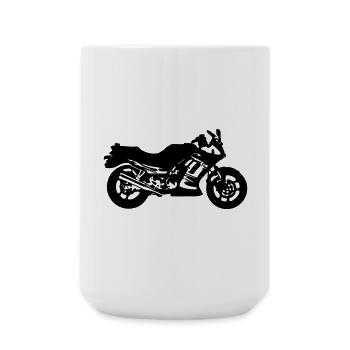 Motorrad , Ninja , Japan , Rennmaschine , (25) - Große Tasse 440 ml - Weiß - Vorne
