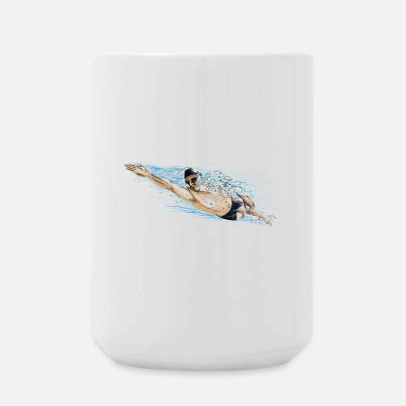 Swimmer - Large Mug 440 ml - white