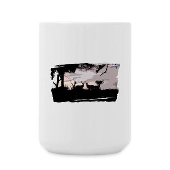 T-shirt cerf & biche personnalisé - Grande tasse 440 ml - blanc - Devant