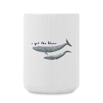 Ich habe den Blues Wale - Wale. baleines - Große Tasse 440 ml - Weiß - Vorne