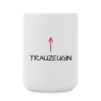 Trauzeugin Junggesellenabschied Pfeil - Große Tasse 440 ml - Weiß - Vorne