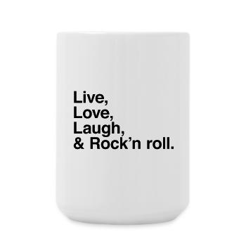 live love laugh and rock and roll - Large Mug 440 ml - white - Front