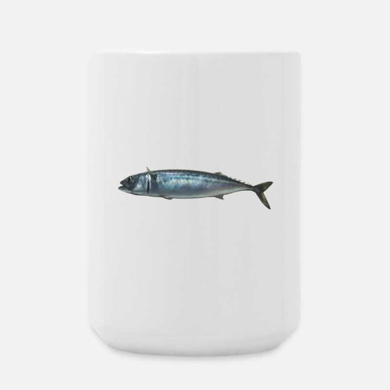 fish mackerel - Large Mug 440 ml - white