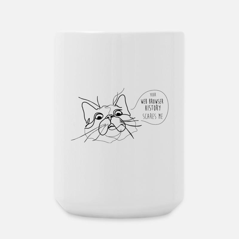 Cat Meme - Historique du navigateur Web effrayant - Grande tasse 440 ml - blanc