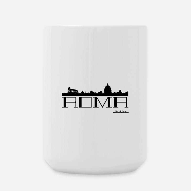 Silhouette Skyline Rome - Large Mug 440 ml - white