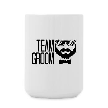 cool sunglasses celebrate groom rings team junggese - Large Mug 440 ml - white - Front
