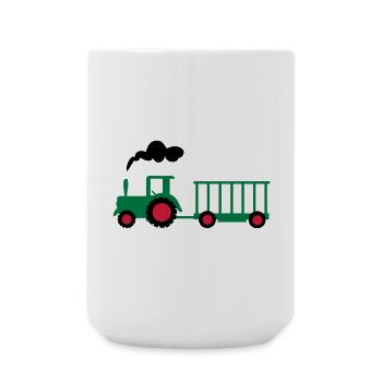 traktor trecker landwirtschaft - Große Tasse 440 ml - Weiß - Vorne