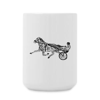 traber trabrennen pferderennen - Große Tasse 440 ml - Weiß - Vorne