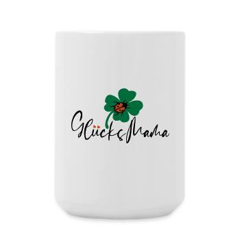 Glück Mama Kleeblatt - Große Tasse 440 ml - Weiß - Vorne