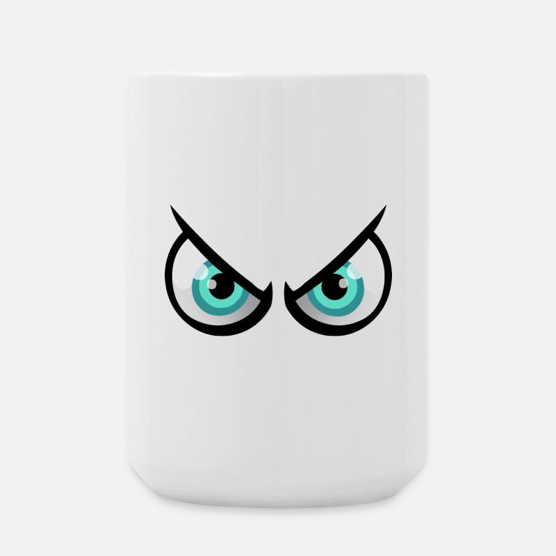 Edgy cartoon eyes - Large Mug 440 ml - white
