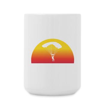 Saut en parachute aventureux au coucher du soleil - Grande tasse 440 ml - blanc - Devant