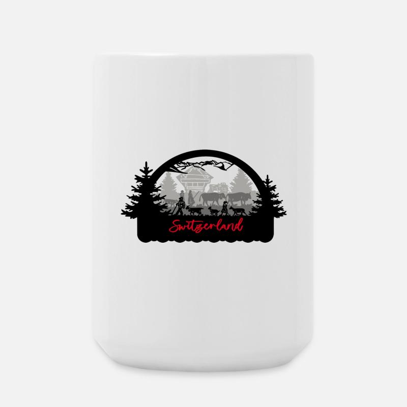 Switzerland Scherenschnitt - Große Tasse 440 ml - Weiß