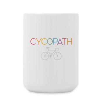 Geschenke für Radfahrer – Cycopath - Große Tasse 440 ml - Weiß - Vorne