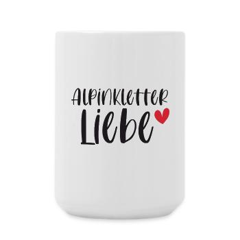 Klettern Alpinklettern Alpin Liebe Berge Geschenk - Große Tasse 440 ml - Weiß - Vorne