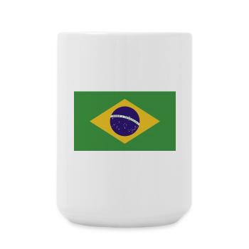 Brasilien National Flagge - Große Tasse 440 ml - Weiß - Vorne