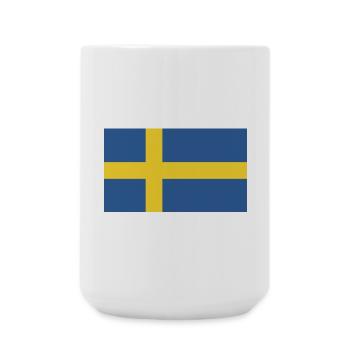 Schweden National Flagge - Große Tasse 440 ml - Weiß - Vorne