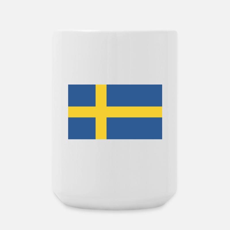 Drapeau national de la Suède - Grande tasse 440 ml - blanc