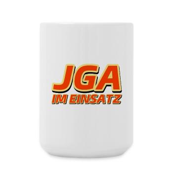 JGA IM EINSATZ - Junggesellenabschied - Große Tasse 440 ml - Weiß - Vorne