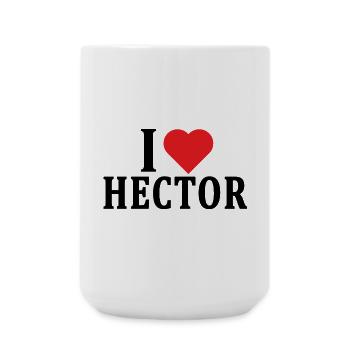 nom du t-shirt J’adore Hector idée cadeau t-shirt - Grande tasse 440 ml - blanc - Devant